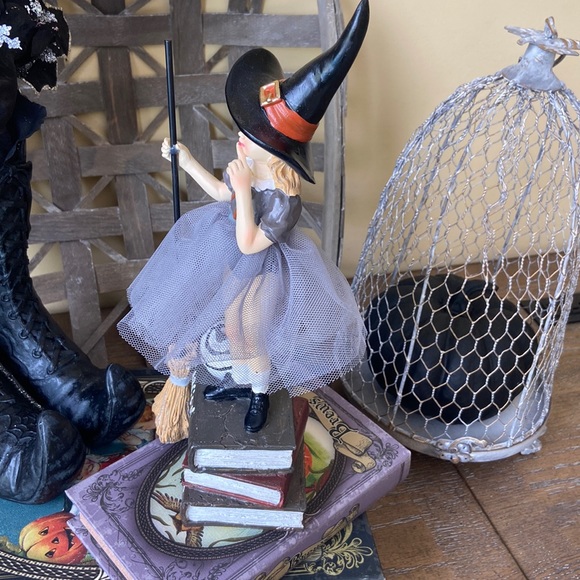 NEW! Fall Halloween Vintage Inspired Witch School Girl Figurine Statue - Picture 7 of 10